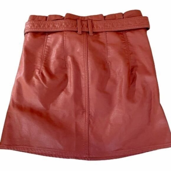 Free People East of Eden Vegan Leather Mini Skirt, Size 27 NWT - Picture 7 of 11